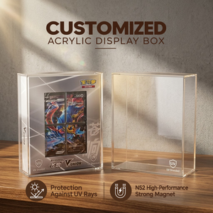 Boîte de présentation en acrylique transparente de qualité supérieure pour <span class=keywords><strong>Zacian</strong></span> V UNION, boîte cadeau avec protection UV, protection UV à 99 %, anti-poussière, étui magnétique N52 - Product Image 1
