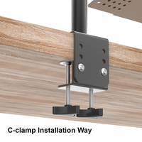 CHARMOUNT Bras de moniteur double réglable en hauteur ergonomique Support de moniteur Support pour ordinateur portable et bras de moniteur LCD