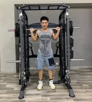 Rack de puissance multifonctionnel pour équipement de gymnastique domestique Barre de traction Câble de poulie pliable Smith Machine Squat Rack DY-9000