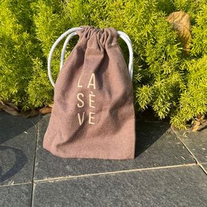 Custom Eco-Friendly Organic Cotton <b>Drawstring</b> <b>Pouch</b> Biodegradable Gift Bag for Crafts Stickers Candles Photo Frames GOTS - Product Image 1