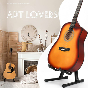 A-Frame Metal <span class=keywords><strong>Folding</strong></span> <span class=keywords><strong>Guitar</strong></span> Stand-Rutsch feste Gummi-und Schaumstoff arme, unterstützt Akustik, Elektro, Bass, Ukulele, Banjo - Product Image 4