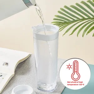Jarra de água acrílica para beber água, jarra de filtro de plástico bambus para beber água, 1l