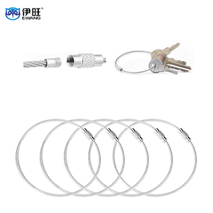 Anneau porte-clés en câble métallique en acier inoxydable EWANG Silver 150MM avec verrouillage à vis - Product Image 2