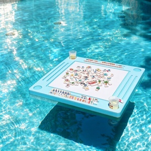 Tapis de jeu flottant de luxe pour Mahjong, billard, dominos, Rummy, avec porte-gobelets, pour fêtes sur la plage, 32, 33, 34 pouces - Product Image 2