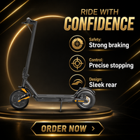 Trottinette électrique pliable pour adultes 350W 36V 13.5Ah Pneu de 10 pouces Double suspension Frein à disque Autonomie de 40-45 km 150 kg 30 km/h