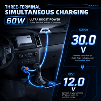 Adaptor Mobil 2-Port Pintar Khusus untuk Starlink Mini DC 60W, Port Tipe-C dengan Layar Tampilan Tegangan