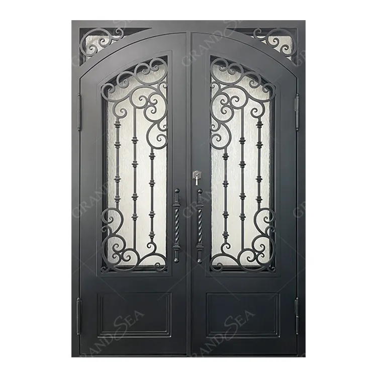 Exquisitely Designed Modern Exterior Arches Double Front Main Wrought Iron Exterior Door Design