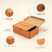 Boîte d'expédition en carton ondulé mat orange personnalisée, imprimée avec le logo de la marque privée, pour l'emballage de vêtements et de produits quotidiens