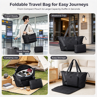 Sac de voyage pliable 40L, sac de transport à roulettes avec fond extensible pour week-end, aéroport, camping, vacances, usage quotidien, personnalisable en usine