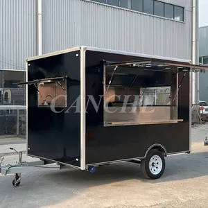 Chariot de nourriture mobile standard européen pour barbecue en plein air, hot-dogs, pizzas, jus de fruits, café, crème glacée, congélateur - Product Image 1