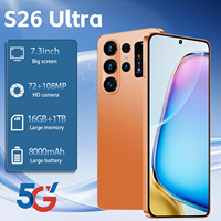 Smartphone S26 Ultra avec garantie d'un an, écran 7,3 pouces 120 Hz, Android 15, 16 Go, 1 To, 108 MP, 8800 mAh, processeur Deca Core Snapdragon 8 Gen4, 5G, double SIM