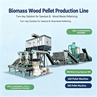 Ligne de production automatique complète de granulés de sciure de bois avec sécheur, refroidisseur et machine d'emballage