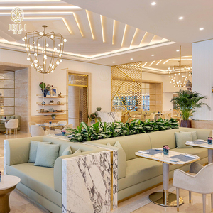 Tùy Chỉnh Ánh Sáng Sang Trọng Cà Phê Cửa Hàng Đồ Nội Thất OEM Thương Mại Quán Cà Phê Khách Sạn Nhà Hàng Gian Hàng Chỗ Ngồi Bàn Và Ghế Đặt Cho Dự Án - Product Image 2