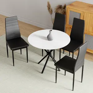 Modern dining table and chairs nordic modern round marble small metal dining table set