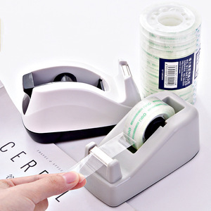 Deli Tape Dispenser 123x57x65mm Plastic With Stainless Steel Cutter For Office And Home Use - Product Image 1