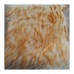 Custom Knitted Shaggy Fake Fur Fabric Dye-Tip Long Hair Faux Fur for Garment Toys Carpet Home Textile Use