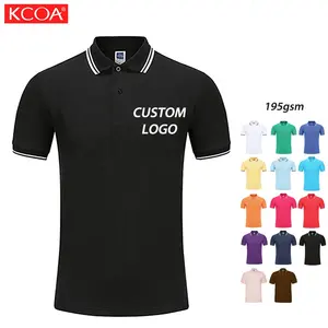 Cá Nhân Đơn Giản Thoải Mái Trống In Logo Đen Slim Fit Men Polo T Áo Sơ Mi