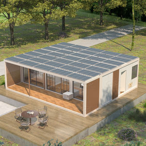 低成本扁平包装2-3层钢夹芯板豪华地下预制集装箱房屋套件销售 - Product Image 2