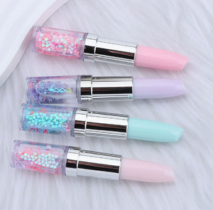 Bolígrafo de Plástico con Purpurina Flotante en Forma de Lápiz Labial, Novedoso, Color Macaron - Product Image 4