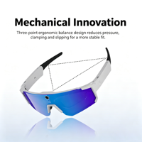 Lunettes intelligentes de sport avec caméra, lunettes d'enregistrement vidéo 8MP, lunettes intelligentes Bluetooth étanches avec traducteur en temps réel