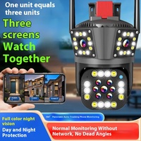Kamera CCTV IP 360 Panoramic Wireless WIFI Remote Intelligent dengan Night Vision HD 3 LENS Zoom Optik