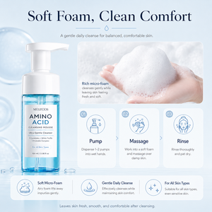 Espuma Limpiadora Facial Suave con Aminoácidos, 5 Ceramidas, Trufa Blanca y Probióticos para Todo Tipo de Piel, 100ml (OEM/ODM) - Product Image 5