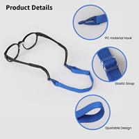 Ceinture de sport de course anti-dérapante réglable pour enfants avec chaîne de lunettes myopes multicolores à pression