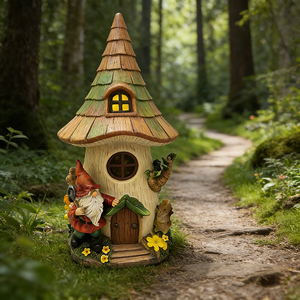 Décoration de paysage en forme de maison de champignon, artisanat en résine, rêves de conte de fées, environnement, bricolage, décorations de Noël, vente chaude - Product Image 3