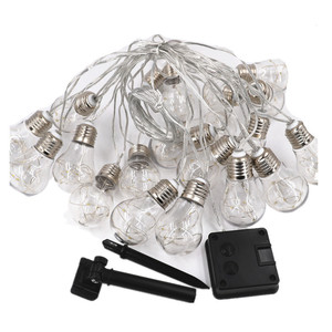 LED G50 Edison Transparente Kugelbirne Kupferdraht <span class=keywords><strong>Solar</strong></span>-Lichterkette Garten Terrasse Camping Weihnachtsdekoration - Product Image 1