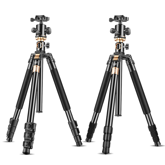 QZSD Q999HE/Q999HR Tripod Kit Monopod and Ball Head Twist Lock & Flip Leg Lock Transverse Stand for DSLR Camera Mobile Phone