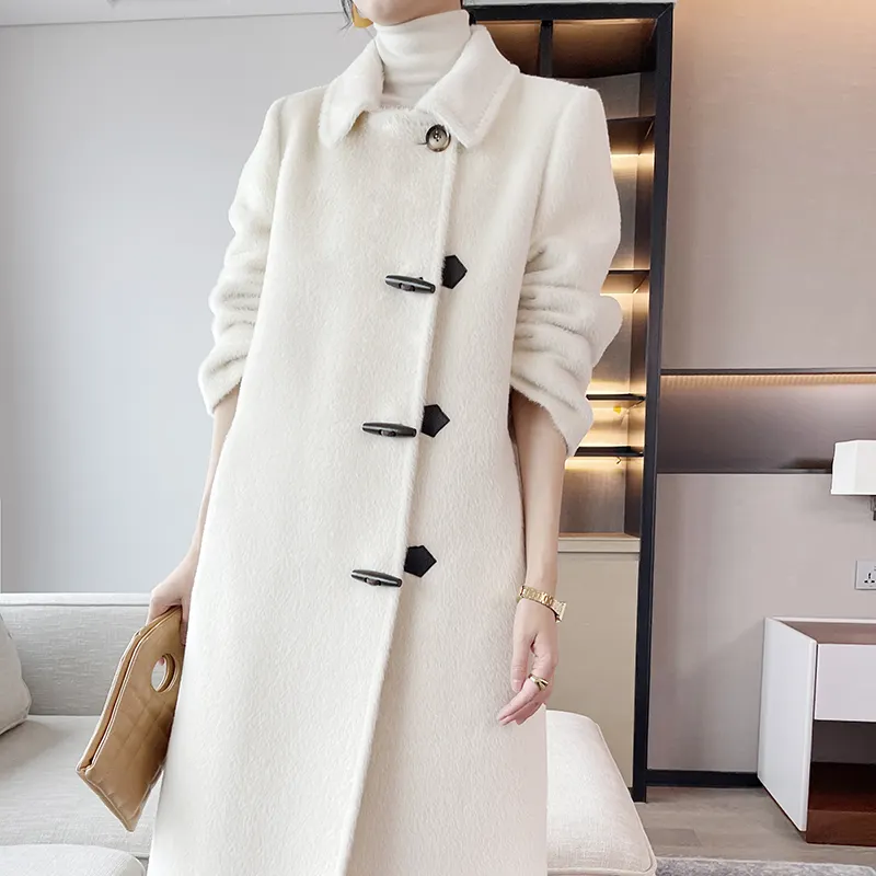 Новая кашемировая куртка с длинными рукавами, Повседневная Женская одежда из альпака с индивидуальным дизайном, маленькая партия, оптовая продажа, 2022