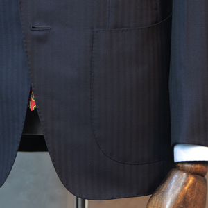 MTM Style <span class=keywords><strong>italien</strong></span> entièrement fait à la main pleine toile sur mesure tailleur costumes d'affaires hommes <span class=keywords><strong>costume</strong></span> de haute qualité noir <span class=keywords><strong>costume</strong></span> 100% laine - Product Image 4