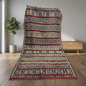 Alfombras de Lana Berber Marroquíes Hechas a Mano al por Mayor, con Patrón Geométrico Anudado a Mano, Pelo Corto, Grosor Medio y Respaldo de Yute - Product Image 2