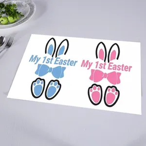 My 1st Easter Place Mat for Festival Gifts with Woven Eco Friendly Polyester Fabric Dish Mat