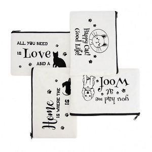 Custom Pattern Logo Zipper Toiletry Pen Case Eco-Friendly Travel Cotton Canvas Cosmetic Makeup <b>Bags</b> Fashionable Cartoon Style - Product Image 5