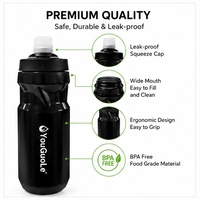 Bouteille d'eau sport OEM compressible 700 ml en PP, anti-fuite, logo personnalisé, faible MOQ, pour extérieur, gym, vélo