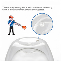 1pc 2pcs 4pcs Logo Personnalisé Transparent Durable 350ML Café Bière Thé Jus Eau Lait Latte Spécial Double Paroi Tasse en Verre