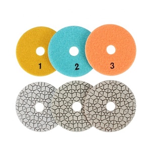 100mm 지오 3단계 다이아몬드 연마 도구 (화강암, 대리석 건식/습식 연마, 바닥 연마용) 4인치 건식 연마 패드 - Product Image 1
