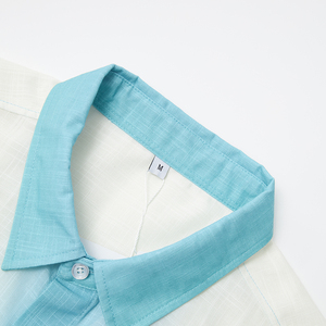 Camicia da spiaggia a maniche corte con colletto in fibra di poliestere 100% e stampa di <span class=keywords><strong>palme</strong></span> posizionate. - Product Image 4