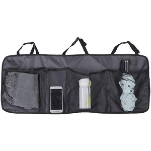 Bolsa organizadora para maletero de coche, tela Oxford 3L, 4-7 compartimentos, almacenamiento colgante negro para uso en el asiento trasero - Product Image 5