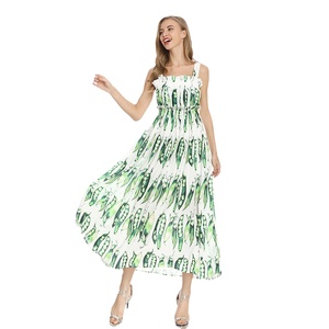 Nouvel Été Vintage Imprimé Pois Robe Bustier Transparent Poitrine Bretelles Grande taille Robe Femmes - Product Image 1