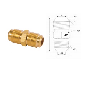 ข้อต่อท่อทองเหลือง 5/8'' 1/2'' YBSC3 แบบตัวผู้ JIC 45 ° ข้อต่อเฟลร์ฟิตติ้งแบบเกลียว BSPT อุปกรณ์ทางทะเลสำหรับเรือยอชท์ ไต้หวัน - Product Image 5