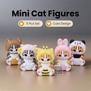 Figurine miniature en PVC de chat style japonais, modèle Kawaii, pour terrarium DIY, décoration de jardin féerique, décoration de gâteau, jouet cadeau - Product Image 1