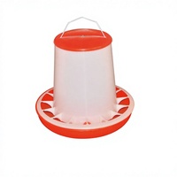 Nouvelle mangeoire à volaille robuste en PP avec poignée monobloc, distributeur automatique d'aliments humides/secs pour poulets, pour poulailler de jardin, rouge et blanc, garantie 1 an