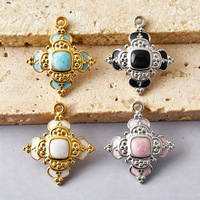 Pendentif porte-bonheur éléphant bohème thaïlandais Manna Indian en émail et acier inoxydable pour bijoux DIY