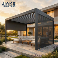 Bioklimatische Aluminium-Pergola mit Winddichten Zip-Screens und Ferngesteuertem Motorisiertem Lamellendach für Villa-Terrasse