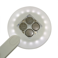 Mini miroir à main pliable avec cadre en plastique ABS, miroir de poche portable pour voyage avec interrupteur lumineux, maquillage