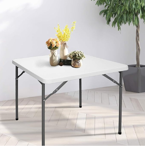 Venta al por mayor al aire libre camping y picnic mesa plegable de plástico mesa cuadrada interior hogar cocina cena mesa cuadrada plegable - Product Image 2