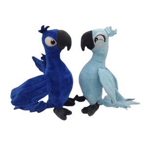 Wholesale Simulation Stuffed Animal Plush Parrot Toy 30cm Blue Parrot Blu & Jewel Stuffed Birds, Soft Christmas Gift for Kids