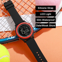 Montre numérique étanche pour enfants avec affichage de la date et du jour, design personnalisé, lumière LED sportive, fabriquée par le fabricant